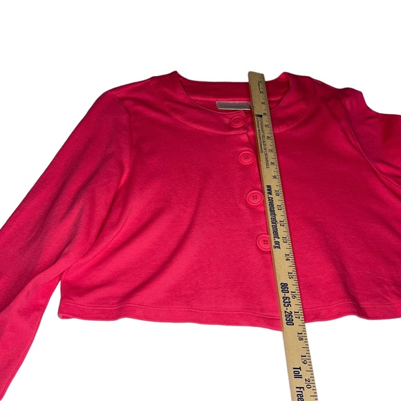Chadwick's Pink Knit Jacket Short Size 16 NWOT Extra Button Classic Traditional - Picture 6 of 7
